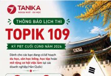 TOPIK 109 chính thức được nhiều thí sinh quan tâm